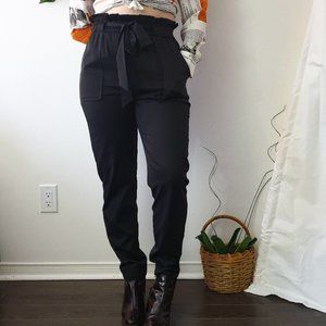 BLACK HIGH WAISTED TROUSERS